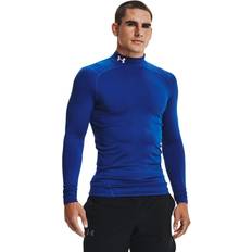 Base Layer Tops Under Armour Cg Comp Mock Long Sleeve T-shirt Blue Regular Man