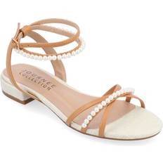 Brown Heeled Sandals Journee Collection Women's Tulsi Sandals Tan 1/2 Tan 1/2