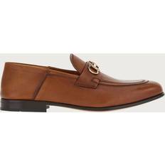 Ferragamo Biscot Gancini Logo Loafers - Mogensen Brown