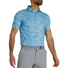 Camouflage Polo Shirts FootJoy Men's Cloud Camo Lisle Golf Polo, Medium, Blue