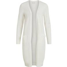 Vila Ril Long Knitted Cardigan - White Alyssum