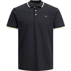 Jack & Jones Bluwin Plain Spread Collar Polo - Black