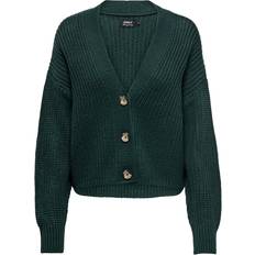 Donna - Verde Cardigan Only Carol Texture Knitted Cardigan - Grey/Green Gables