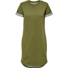 Only Short T-shirt Dress - Yellow/Martini Olive