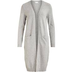 Vila Ril Long Knitted Cardigan - Light Grey Melange