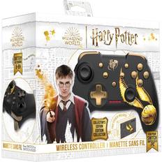 Manettes de jeu Trade Invaders Harry Potter Manette Sans Fil pour Nintendo Switch Modèle Vif d'Or Noire Câble 1M