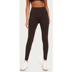 Ribbed Seamless Tights Ribbade träningstights Cacao