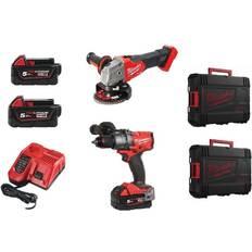 Milwaukee Kolborstfri Set Milwaukee M18 FPP2E3-502X Verktygspaket med batteri och laddare