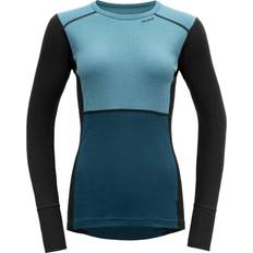 Donna - Escursionismo Maglie Termiche Devold Donna Maglia a Maniche Lunghe Merino 190 Zip Neck - Blu