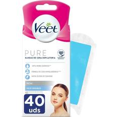 Veet Hårfjerningsprodukter Veet Pure Sensitive Skin Ansigtshår Fjernelse Strips 40 Enheder
