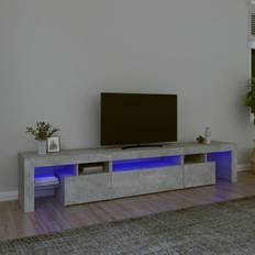 Le-mieux-noté Tables de chevet vidaXL Meuble TV Avec Lumières LED Gris Béton 215x36.5x40 cm Table de chevet