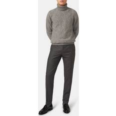 Oscar Jacobson Ropa Oscar Jacobson Denz Turn Up Flannel Trousers Grey Melange Grau flanellhose Grösse: