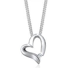 Elli Women Genuine Jewellery Necklace Chain with Pendant - 925 Sterling Silver Diamond