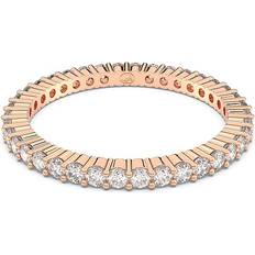 Vittore ring Swarovski Vittore ring, Round cut, White, Rose gold-tone finish