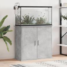 vidaXL Akvariebänk betonggrå 81x36x73 konstruerat trä