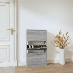 Møbler vidaXL Skoskab 59 x 17 x 108 cm Konstrueret Træ Grå Skostativ