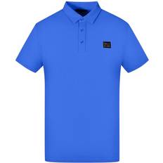 Cavalli Class Twinned Tipped Collar Blue Polo Shirt