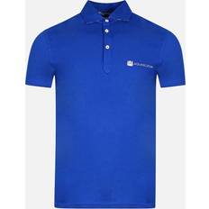 Aquascutum Aldis Crest Block Logo Blue Polo Shirt