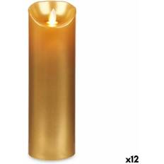 Oro Velas LED Dorado 8 x 8 x 25 cm (12 Unidades) Vela LED