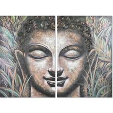 Green Framed Art of 2 pictures ESPRIT Buddha Oriental Framed Art