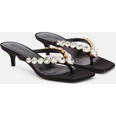 Viskose Pantoffeln & Hausschuhe Versace Sandalen High Summer aus Satin Schwarz