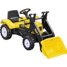 Tråbiler Homcom Trettraktor mit Schaufel schwarz, gelb