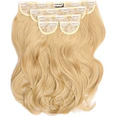 Clip-On Extensions Lullabellz Super Thick 16" 5 Blow Dry Wavy Clip In Hair Extensions Golden Blonde