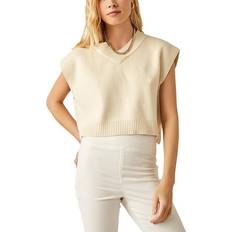 Beige - Women Vests Free People Women's Easy Cream