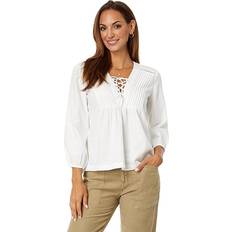 Lucky Brand Lace-up Cotton Peasant Blouse