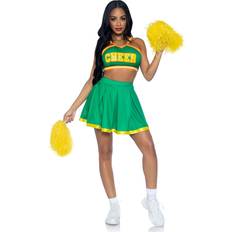 Leg Avenue Cheerleader Grønt Kostume Deluxe