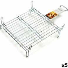 Tapis de Gril Grill Double 40 x 40 cm Acier Zingué 5 Unités