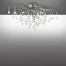 Paul Neuhaus Stål Loftlamper Paul Neuhaus Loftlampe Icicle Glaspendel 4 Lyskilder Sølv Loftplafond