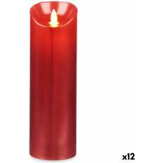 Rojo Velas y Accesorios Rojo 8 x 8 x 25 cm (12 Unidades) Vela LED