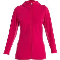 Icebreaker Damen Oberbekleidung Icebreaker Descender Kapuzenpullover Electron Pink/Tempo