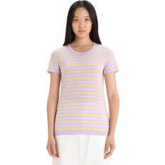 Gul - Merinould T-shirts Icebreaker Wave Funktionsbluse - Gul/Lyselilla/Sort