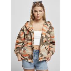 Camouflage Jackets Urban Classics women light jacket oversized camo parka jacket brick camou