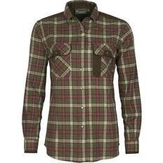 Pinewood Damen Hemden Pinewood Prestwick Exclusive dame flannelskjorte, Hunting Olive/Plum