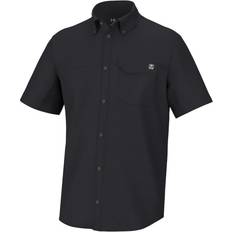 Tops Huk Tide Point Button-Up Short-Sleeve Shirt for Men Black