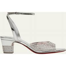 Christian Louboutin Sandaletten Christian Louboutin Verzierte Sandalen Cassandrissima Silber