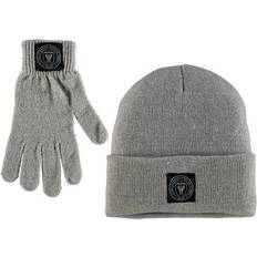 Beanies Zoozatz Women's Heathered Gray Inter Miami CF Cuffed Knit Hat & Gloves Set