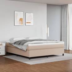 Camas y Colchones vidaXL Estructura Box Spring Cuero Sintético Capuchino 160x200 cm - Marrón Cama Continental