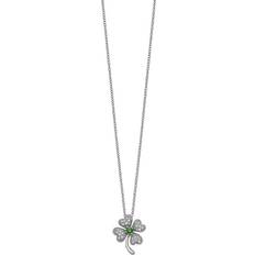 Sophie Miller Cheryl Clover Necklace - Silver/Transparent/Green