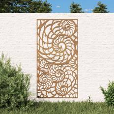 Tuindecoraties vidaXL Wanddecoratie Tuin Schelpenontwerp 105x55 cm Cortenstaal - Bruin