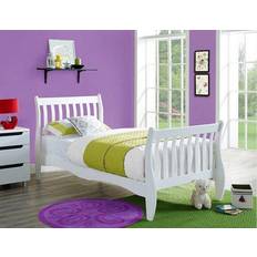 GRS Canvey White Wooden Shaker Sleigh Bed Frame