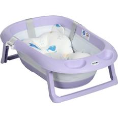 Foldable Bath Support Foldable Baby Bathtub with Non-Slip Support Legs Purple