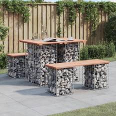 Holz Gartenbänke vidaXL aus Gabionen 100x70x72 cm Braun Gartenbank