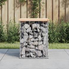 Bruna Trädgårdsbänkar vidaXL gabion-design Trädgårdsbänk