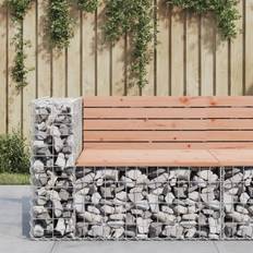 Textil Trädgårdsbänkar Utemöbler vidaXL gabion-design Trädgårdsbänk