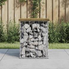 Brown Garden Benches vidaXL Gabion Design 33x31x42 cm Impregnated Wood Pine Garden Bench