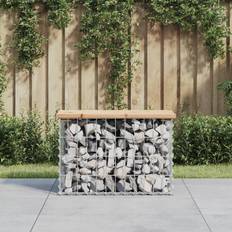 Wood Outdoor Sofas & Benches vidaXL Gabion Design 63 x 31.5 x 42 cm Garden Bench